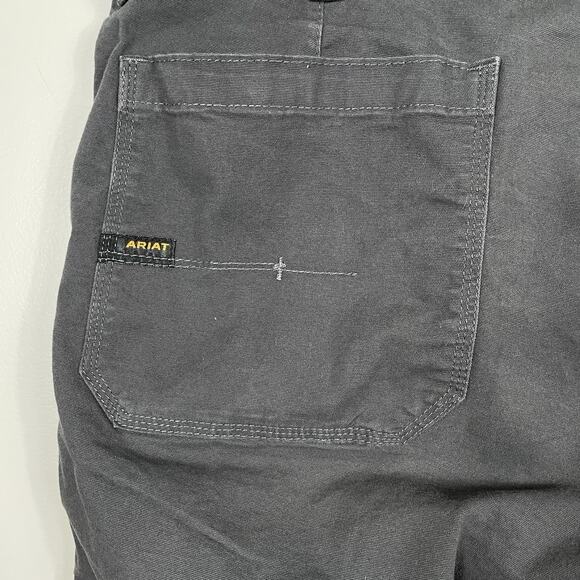 Ariat Rebar M4 Double Front Pants Men 46x30 Gray Canvas Relaxed Straight Utility - Picture 13 of 16